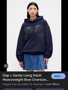 Sandy Liang x GAP navy bow hoodie